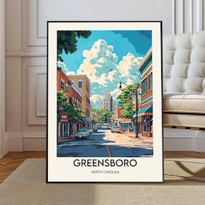 Greensboro Travel Poster, Greensboro Wall Art, Greensboro Poster Print, Greensboro Photo, Greensboro Decor, Greensboro North Carolina