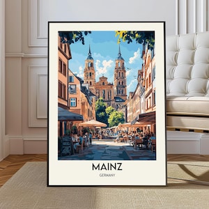 Mainz Poster, Mainz Wall Art, Mainz Print, Mainz Photo, Mainz Poster Print, Mainz Travel, Mainz City, Mainz Map, Rhine River Germany