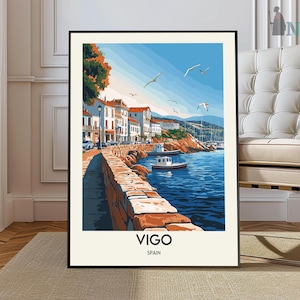 Vigo Poster, Vigo Wandkunst, Vigo Druck, Vigo Foto, Vigo Poster Druck, Vigo Reiseposter, Vigo Spanien, Galizien Spanien, Vigo Galizien Druck