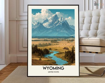 Wyoming poster, Wyoming wall art, Wyoming print, Wyoming photo, Wyoming poster print, Wyoming travel, Wyoming map
