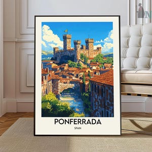 Ponferrada Plakat, Ponferrada Wandkunst, Ponferrada Druck, Ponferrada Foto, Ponferrada Poster Druck, Ponferrada El Bierzo Reiseplakat