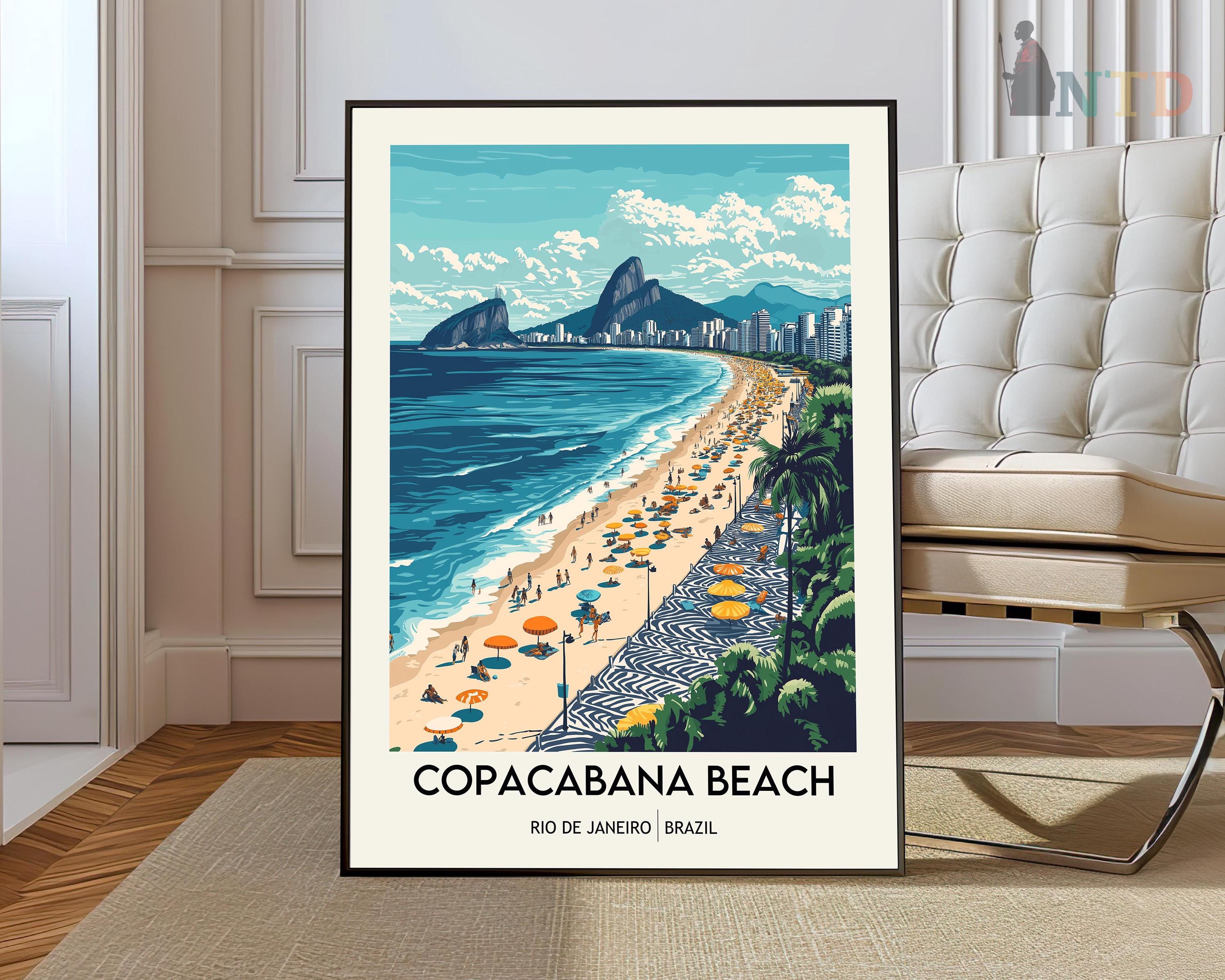 Copacabana Beach Travel Print Wall Art Copacabana Brazil Wall