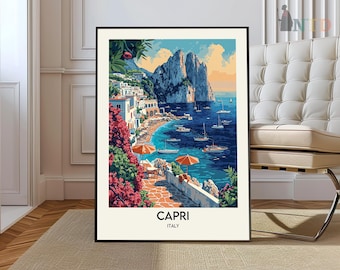 Capri Print, Capri Poster, Capri Wandkunst, Capri Art, Capri Italien Druck, Capri Italien Kunst, Capri Reiseposter, Italien Print, Italien Poster