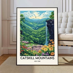 Poster di viaggio sui monti Catskill, arte murale sui monti Catskill, stampa poster sui monti Catskill, foto sui monti Catskill, monti Catskill New York,