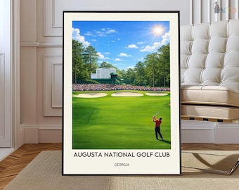 Impression d'Augusta National Golf, affiche de golf d'Augusta National, art mural d'Augusta National Golf, voyage de golf d'Augusta National, affiche de Géorgie