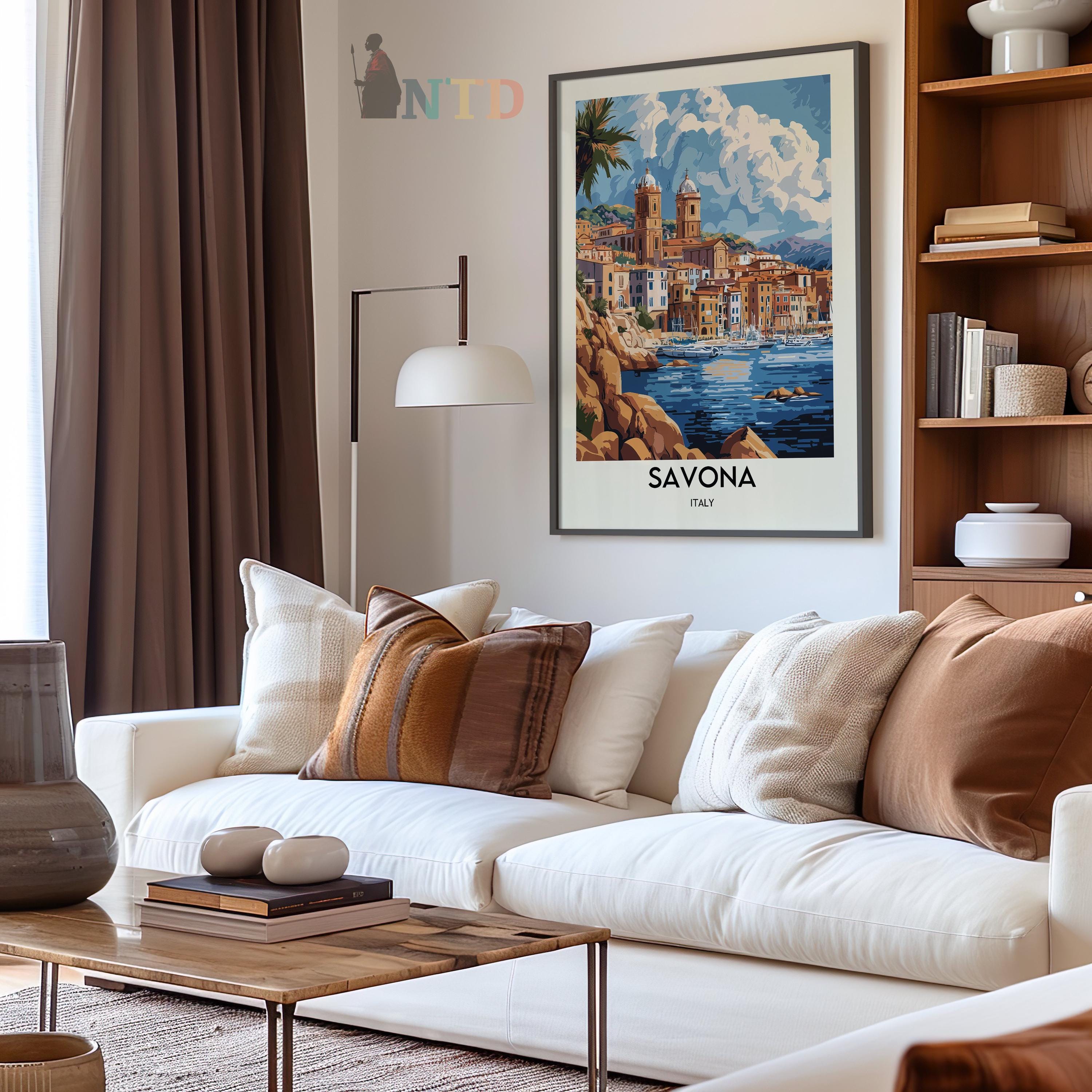 Savona Italy Travel Poster: Ligurian Coast City Print - Etsy