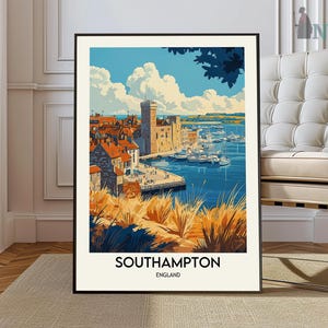 Southampton Poster, England Travel Print, British Decor, United Kingdom Travel Poster, Southampton Gift, Southampton Travel Poster