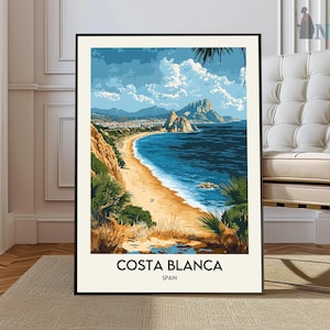Costa Blanca Poster, Spain Travel Print, Spanish Decor, Europe Travel Poster, European Wall Art, Sea Print, Costa Blanca Travel Poster
