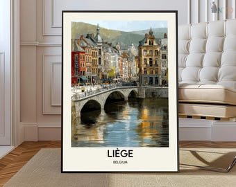 Liège poster, Liège Wall Art, Liège Print, Liège Photo, Liège Poster Print, Liège Travel Poster, Belgium poster, Liege city