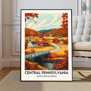 Impression de Pennsylvanie centrale, art mural de Pennsylvanie centrale, affiche de Pennsylvanie centrale, Pennsylvanie centrale, Gettysburg Pennsylvanie centrale