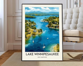Lake Winnipesaukee poster, Lake Winnipesaukee Wall Art, Lake Winnipesaukee Print, Lake Winnipesaukee Photo, Lake Winnipesaukee Poster Print