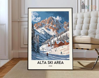 Alta Ski Print, Alta Ski Wall Art, Alta Ski Poster, Alta Ski Photo, Alta Ski Poster Print, Alta Ski Travel Poster, Alta Ski utah poster