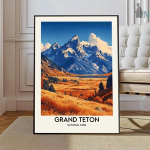 Impression Grand Teton, affiche vintage, Art Grand Teton, affiche Grand Teton, photo Grand Teton, impression d'affiche Grand Teton, affiche Wyoming