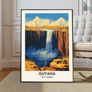 Guyana Poster, Guyana Travel Print, Tropical Decor, Botanical Print, South American Travel Poster, Latin Decor, Guyana Gift, Guyana Art