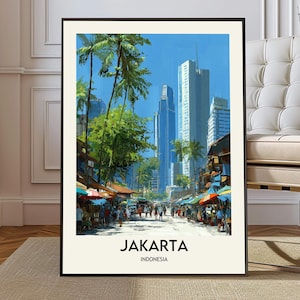 Jakarta poster, Jakarta Wall Art, Jakarta Print, Jakarta Photo, Jakarta Poster Print, Jakarta Travel, Jakarta city, Jakarta map