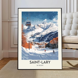 Saint‑Lary Ski Resort poster, Saint‑Lary Ski Resort Wall Art, Saint‑Lary Ski Resort Print, Saint‑Lary Ski Resort Photo,French Pyrenees print