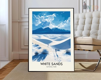 White Sands National Park Poster: New Mexico Gypsum Dunes Art
