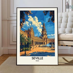 Seville Print, Spain Wall Art, Seville, Seville Travel Poster, Madrid Art, Spain, Wall Art, Spain Prints, Spain Decor