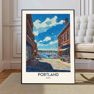 Portland Maine poster, Portland Maine print, Portland Maine art, Portland Maine decor, Portland Head Light, Casco Bay Islands