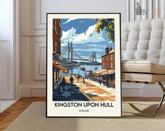 Kingston upon Hull poster, Hull Wall Art,  Hull Print, Hull Photo, Hull Poster Print, Hull Travel Poster, Hull England poster