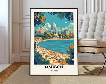 Madison poster, Madison Wall Art, Madison Print, Madison Photo, Madison Poster Print, Madison Travel Poster, Madison Wisconsin, Madison city