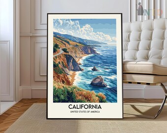 Kalifornientryck, Kalifornienväggkonst, Kalifornienaffisch, Kalifornienfoto, Kalifornienaffischtryck, Kalifornienväggdekor, Kalifornien USA