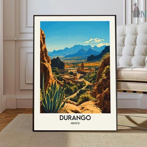 Durango Map, Durango Map Print, Durango Personalized Map, Durango Wall Art, Durango Travel Poster, Durango poster, Durango Mexico