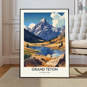 Grand Teton National Park Print, Grand Teton National Park Photo Poster, Grand Teton Travel Wall Art, Grand Teton Map Print, Wyoming, USA