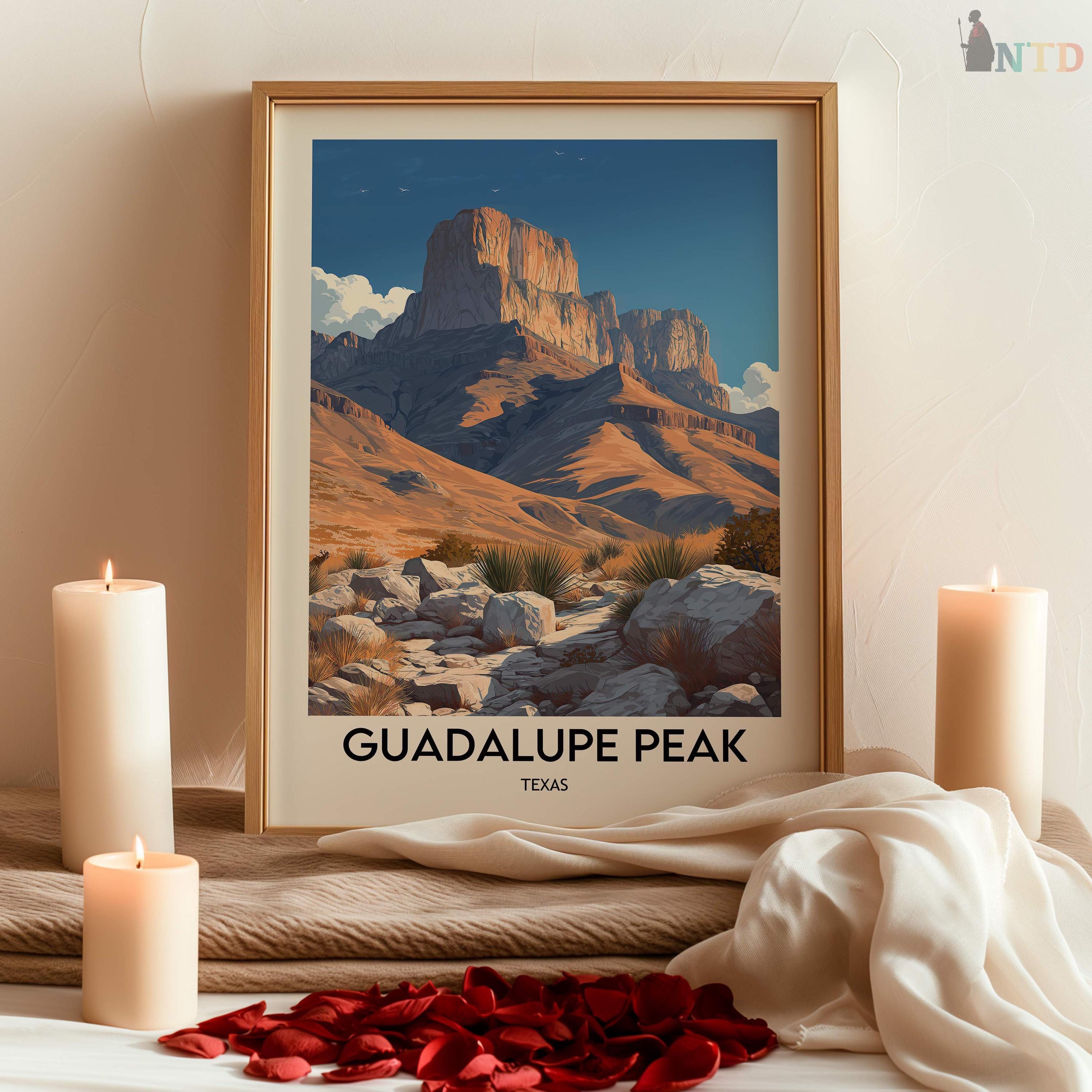 Guadalupe Peak Texas Poster, Highest Point in Texas Summit Wall