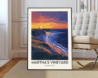 Plakat Martha's Vineyard, Sztuka ścienna Martha's Vineyard, Wydruk Martha's Vineyard, Zdjęcie Martha's Vineyard, Martha's Vineyard Massachusetts