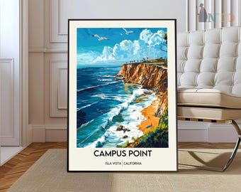 Isla Vista Print California, Isla Vista Wall Art, Isla Vista Poster, Isla Vista Photo, Sands Beach, Campus Point, Isla Vista Bluffs