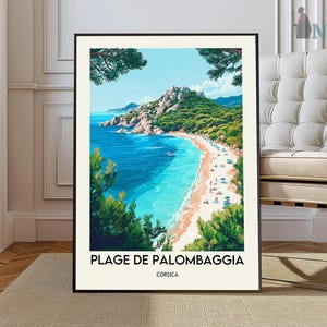 Cartel de Plage de Palombaggia, Plage de Palombaggia Wall Art, Plage de Palombaggia Print, Plage de Palombaggia Photo, playas de Córcega