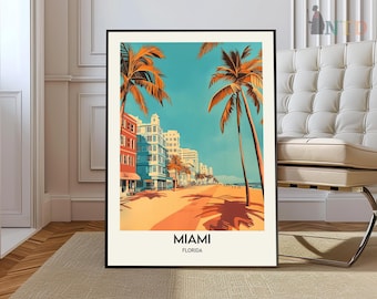 Miami Print, Miami Wall Art, Miami Poster, Miami Photo, Miami Poster Print, Miami Travel Poster, Miami Florida