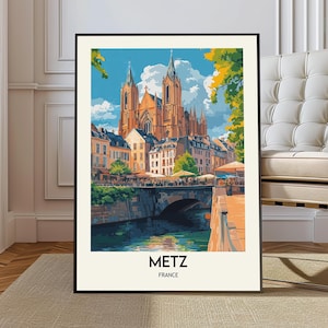 Metz poster, Metz Wall Art, Metz Print, Metz Photo, Metz Poster Print, Metz Travel Poster, Metz France, Metz Map, Metz city