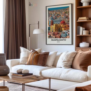 Guanajuato Mexiko Poster Druck | Bunte Koloniale Stadt Wandkunst | Historische Altstadt Strasse Illustration | Reise-Dekor-Geschenk Bild 4
