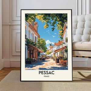 Pessac-poster, Pessac-muurkunst, Pessac-afdruk, Pessac-foto, Pessac-posterafdruk, Pessac-reizen, Pessac-stad, Pessac-kaart, Pessac Frankrijk