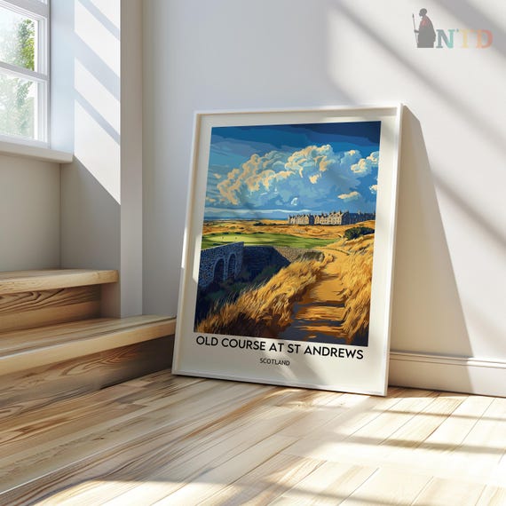 Old Course at St Andrews Print, St Andrews Wall Art, St Andrews