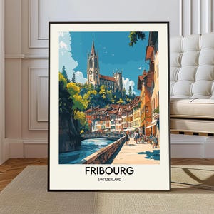 Fribourg poster, Fribourg Wall Art, Fribourg Print, Fribourg Photo, Fribourg Poster Print, Fribourg Travel Poster, Fribourg city poster