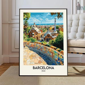 Barcelona Print, Barcelona Poster, Barcelona Wall Art, Barcelona Art Print, Barcelona Spain, Spain Poster, Barcelona Skyline, Travel Poster