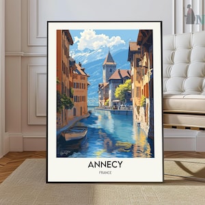 Annecy Poster, France Travel Print, French Decor, Europe Travel Poster, Annecy Wall Art, European Decor, Annecy Gift, Annecy Travel Poster
