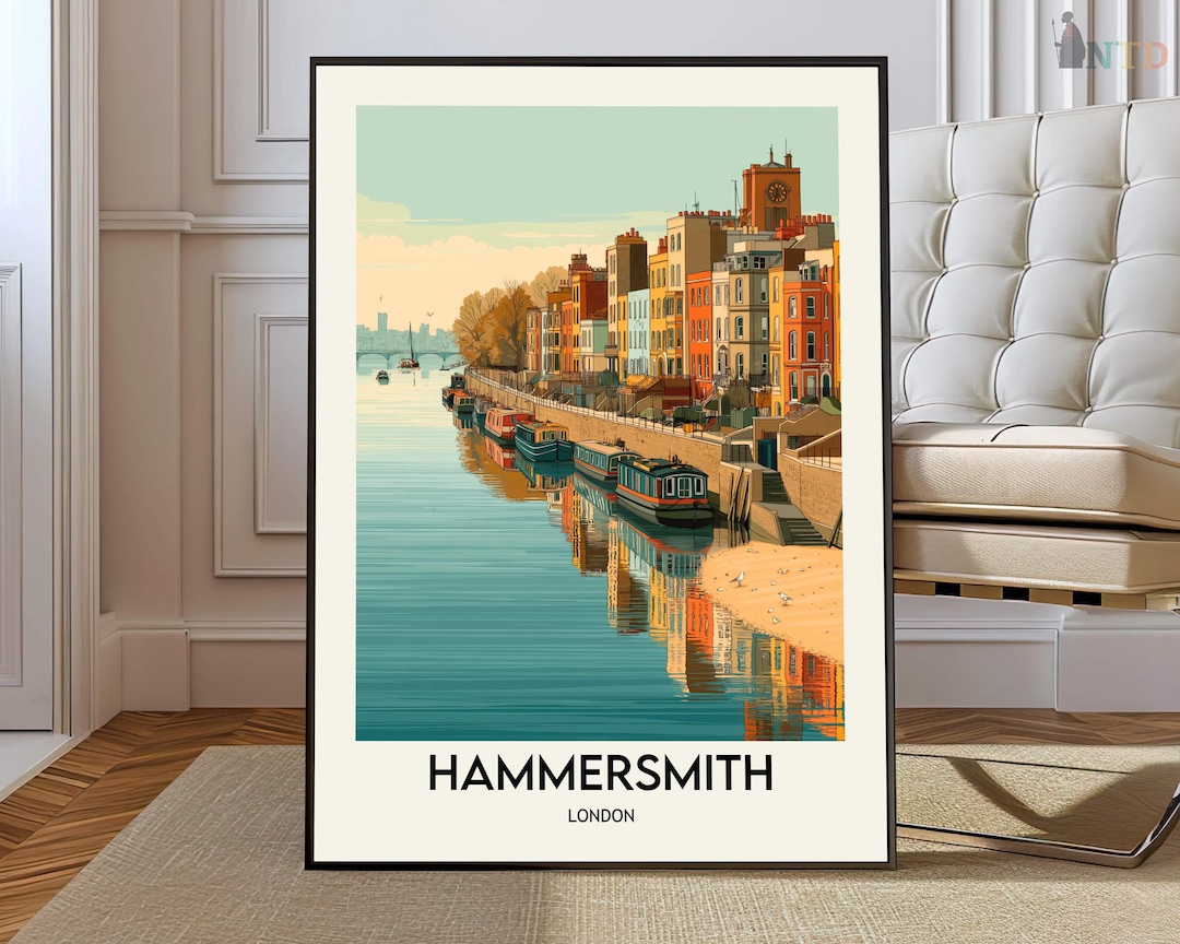 Hammersmith London Poster, Thames Riverside & Cultural Hub Wall Art ...