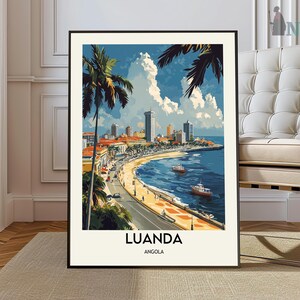 Luanda Plakat, Luanda Wandkunst, Luanda Druck, Luanda Foto, Luanda Plakat Druck, Luanda Reiseplakat, Luanda Angola, Luanda Stadtplan