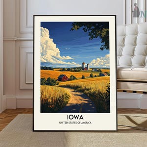 Iowa Travel Print - United States, Iowa Poster, America Poster, Travel Wall Art, America Print, America, Iowa Wall Art, USA Wall Art, Iowa