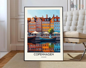 Copenhagen Travel Poster, Copenhagen Wall Art, Copenhagen Poster Print, Copenhagen Photo, Copenhagen Decor, Copenhagen  Denmark