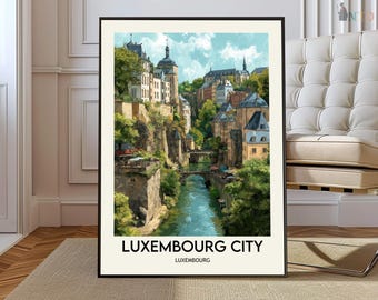 Luxembourg City poster, Luxembourg City Wall Art, Luxembourg City Print, Luxembourg City Photo, Luxembourg City Poster
