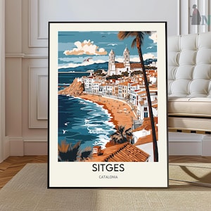 Sitges Poster, Sitges Wall Art, Sitges Print, Sitges Photo, Sitges Poster Print, Sitges Travel Poster, Sitges spain, Sitges Catalonia print