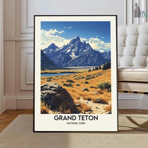 Grand Teton National Park Print, Grand Teton National Park Photo Poster, Grand Teton Travel Wall Art, Grand Teton Map Print, Wyoming, USA