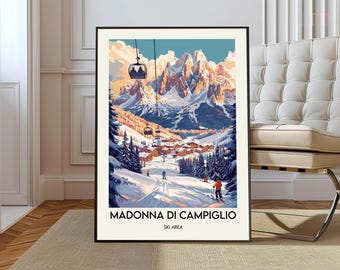 Madonna Di Campiglio Ski Resort Poster: Italian Dolomites Wall Art
