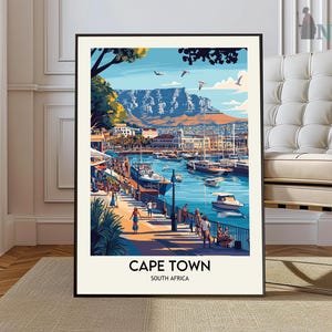Poster de voyage au Cap, art mural Le Cap, impression d&#39;affiche du Cap, photo du Cap, décoration du Cap, Afrique du Sud