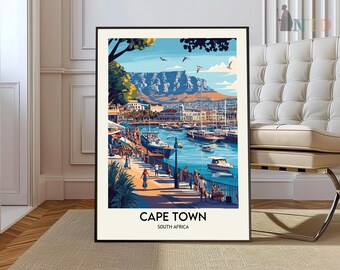 Cape Town Travel Poster, Cape Town Wall Art, Cape Town Poster Print, Cape Town Photo, Cape Town Decor, South Africa